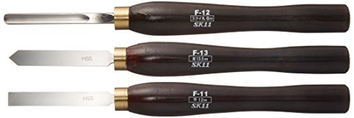 SK11(エスケー11) ハイス鋼 木工旋盤用バイト 3本組 平12mm・スクイ丸9mm・剣13.5