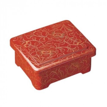 福井クラフト DX丼重漆洗朱総沈金ぼたん 42011790