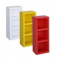 ツヤツヤ光沢仕上げの壁掛けラック 3マス WH/33558