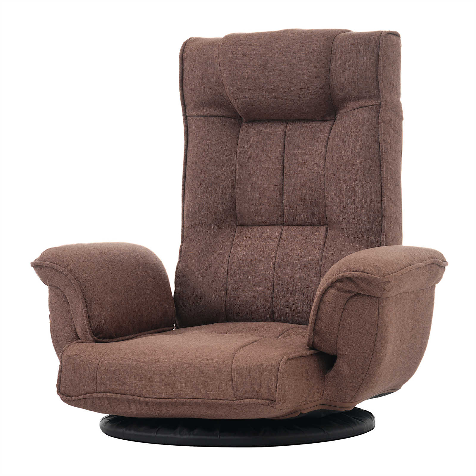 【日本国内出荷-3日で配達】回転式座椅子 ハイバック座いす リクライニング 肘掛け1人掛けソファー フロア リラックスチェア 折りたたみ リクライニングチェアー ファブリック おしゃれDJYC91