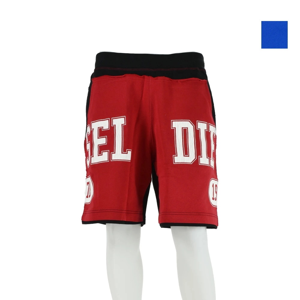 ディーゼル ハーフパンツ メンズ ショートパンツ スウェットパンツ レッド ブルー 赤 青 DIESEL P-MUSTIN[a03646]