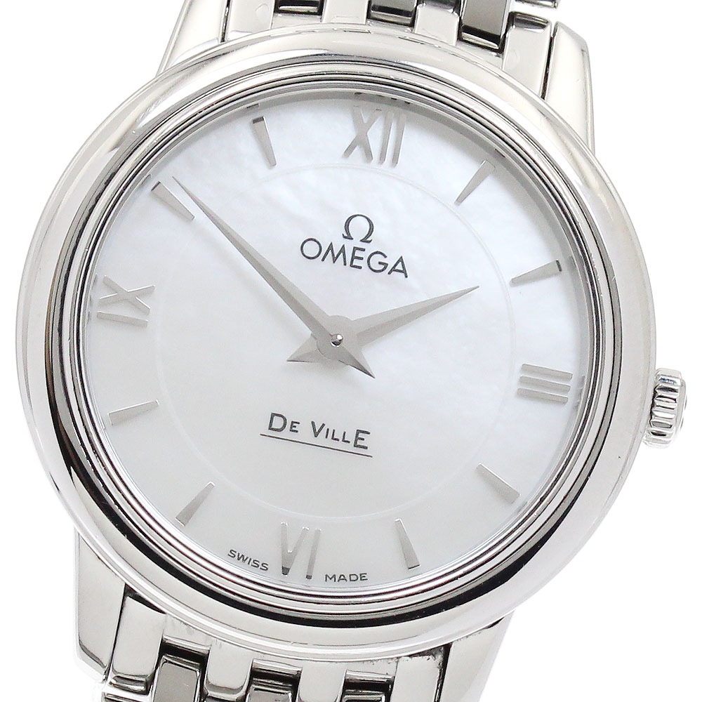 オメガ OMEGA 424.10.24.60.05.001 デビル プレステージ シェル文字盤 クォーツ レディース _895026【中古】