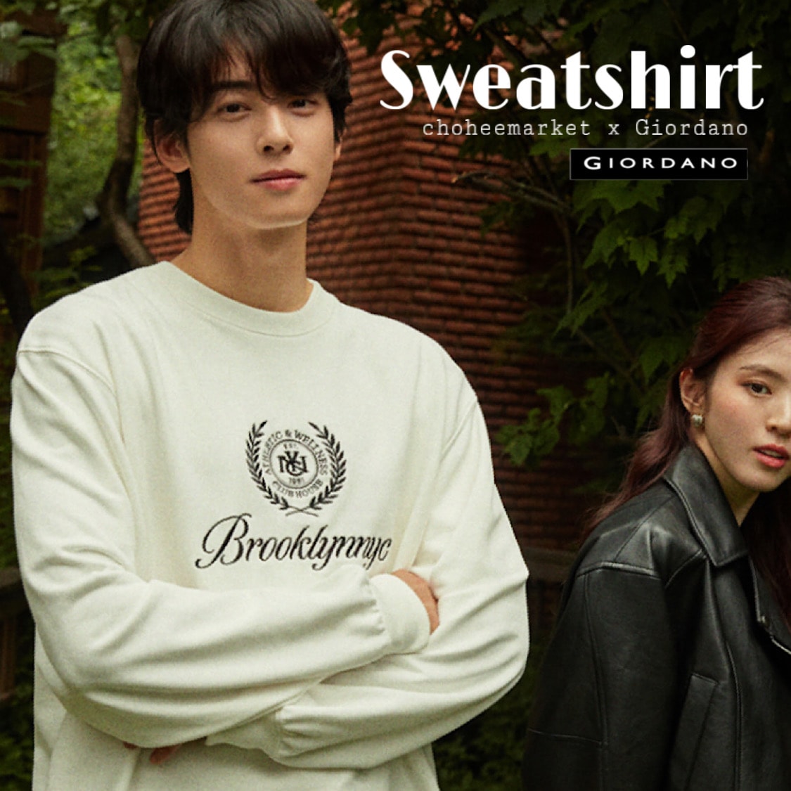 [Cha Eunwoo pick!] GIORDANO(authentic) crew neck sweatshirt ,3color