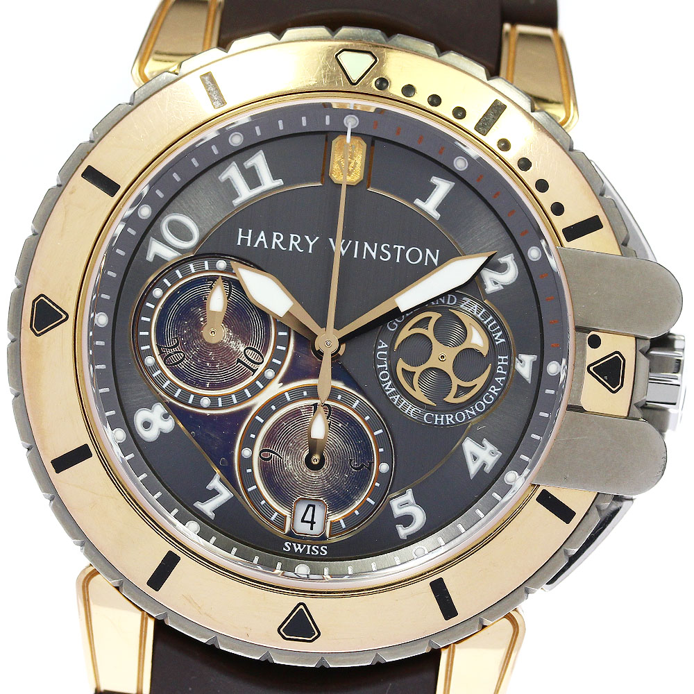 ハリーウィンストン HARRY WINSTON 410-MCA44RZC.A オーシャンダイバー K18PG 自動巻き メンズ 箱保証書付き メーカーOH済_781256【中古】