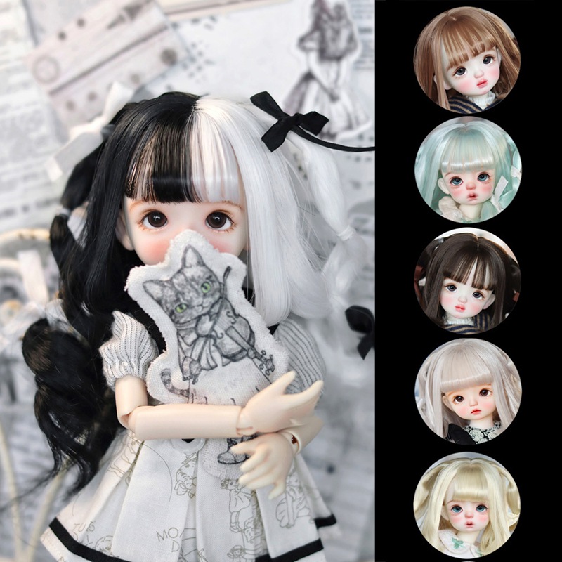BJDドールウィッグ 二次元 パーマ ツインテール ロング SD/MSD/幼SDサイズ人形用ウィッグ