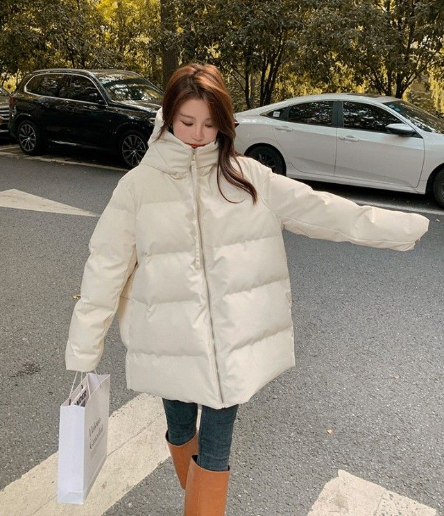 ダウンジャケット レディース ショート 冬 アウター フード付き ダウンコート 大きいサイズ 秋冬 韓国 ファッション 黒 ショートダウン 20代 30代 ビッグシルエット オーバーサイズ ゆったり