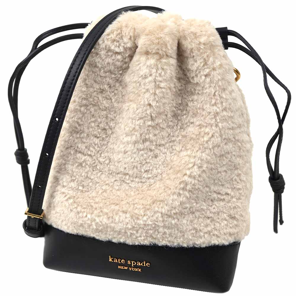ケイトスペード ショルダーバッグ レディース ポシェット スマホバッグ KATE SPADE EVA FAUX SHEARLING NATURAL KE094 250