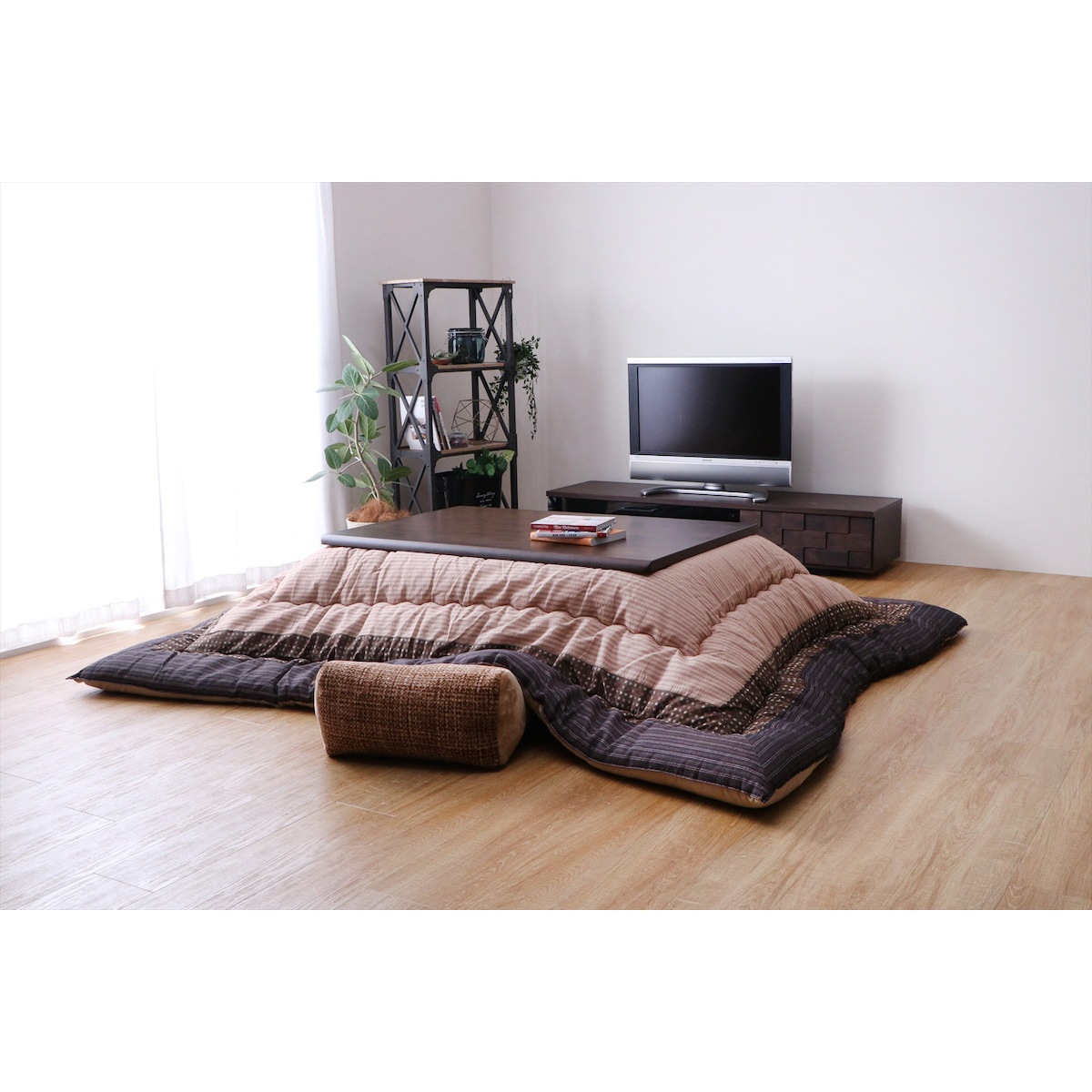 【I】【代引不可】しじら こたつ厚掛け布団ゆかり約205×245cm ブラウン 長方形【北海道・沖縄・離島不可】