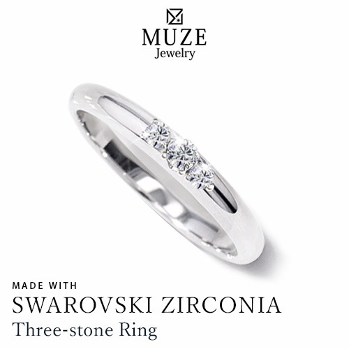 MUZE JEWELRY リング 指輪 スワロフスキージルコニア使用 プラチナ仕上げ ジュエリー プレゼント プロポーズ 8,003円