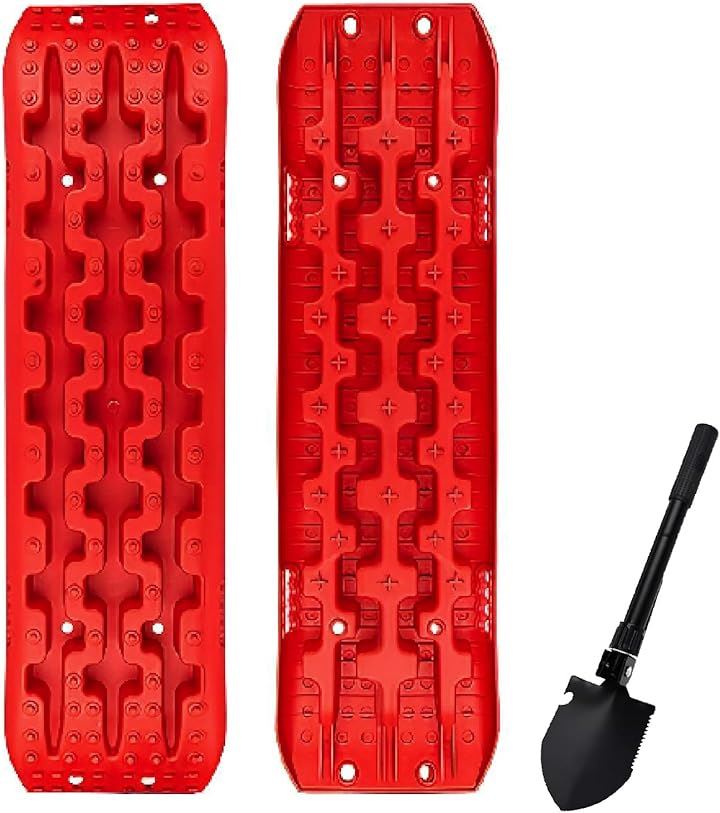 スタックラダー レスキューボード 車 オフロード 砂 雪 脱出(レッド)