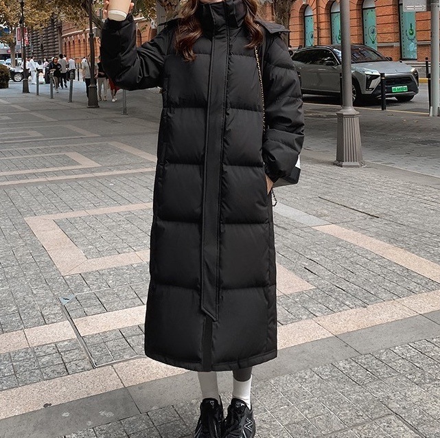 レディース ダウン アウター 上着 メンズ ロングコート ダウンコート ロング マキシ 長袖 スタンドカラー フード ストレート Iライン ストリート ポケット きれいめ シンプル カジュアル 上品