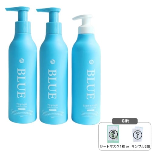 TS ブルーシャンプー500mL×2本+トリートメント500mLセット / スカルプケア 弱酸性 ノンシリコン 韓国ヘアケア 頭皮クレンジング 男女兼用