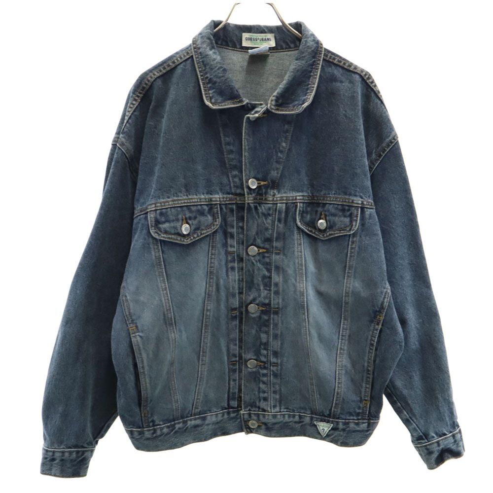 ゲスジーンズ 90s オールド カナダ製 デニムジャケット L ブルーグレージュ GUESS JEANS メンズ