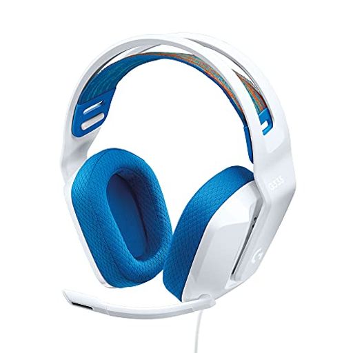 LOGICOOL G ゲーミングヘッドセット G335 ゲーミング ヘッドセット G335WH 超軽量 222G 3.5MM 有線 立体音響 ステレオ 2.1CH フリップミュート マイク付き PS5