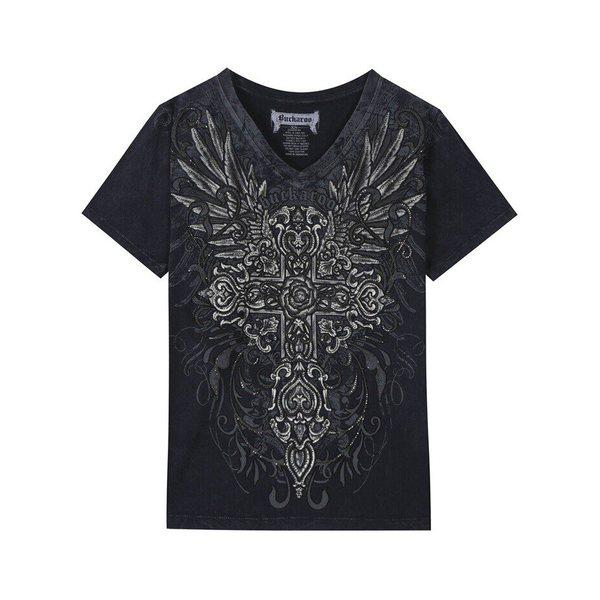 PREMIUM 女性 40 番手 WING V ネック半袖 T シャツ 252TS692-19_IC