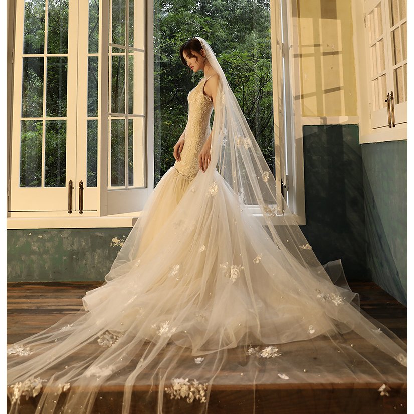 ウエディングベール ウェデイングベール レース ヴェール ロング ブライダル小物 結婚式 二次会 トレーン 披露宴 海外挙式 前撮り 教会式 チャペル式 エレガント