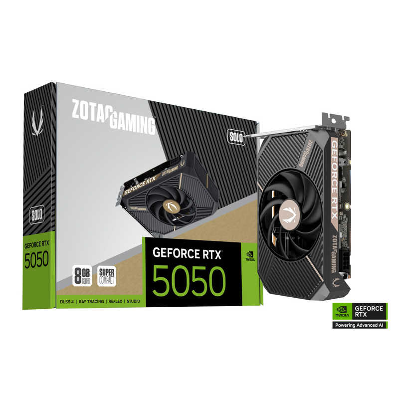 ZOTAC　ゲーミンググラフィックボード RTX 5050 SOLO ［GeForce RTXシリーズ / 8GB］　ZT-B50500G-10L
