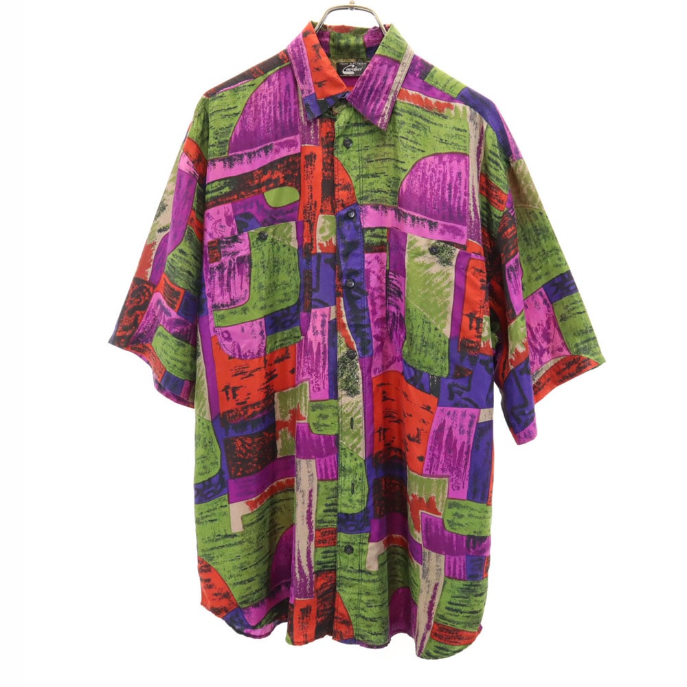カヴァリエ 80s 90s シルク オールド 総柄 半袖 シャツ M パープル 他 Cavalier メンズ 4,750円