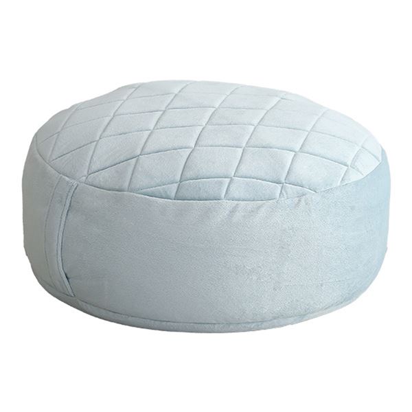 ビーズクッション 約幅62cm 丸型 XLサイズ 表面ダイヤ柄 ブルー 日本製 取っ手付 大人かわいいインテリア リビング ソファー
