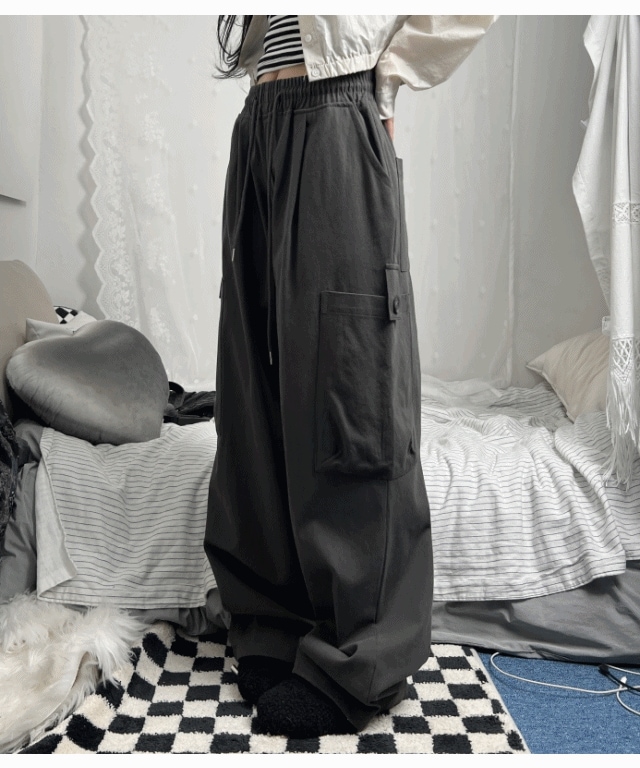 bio snap cargo cotton pants (UNISEX)