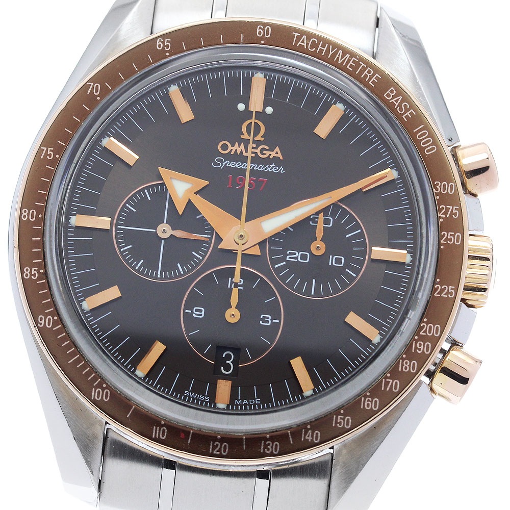 オメガ OMEGA 321.90.42.50.13.002 スピードマスター ブロードアロー 1957 クロノグラフ K18RGベゼル 自動巻き メンズ _895520【中古】