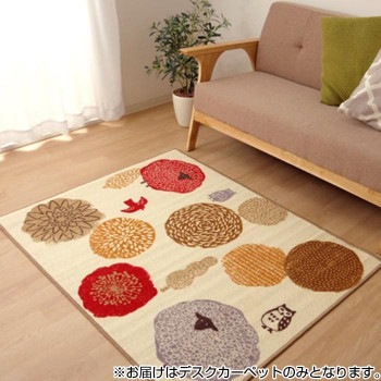 デスクカーペット 約100x130 cm レッド 4726529