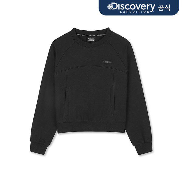 女の子用セミクロップドスウェットシャツ（BLACK）_