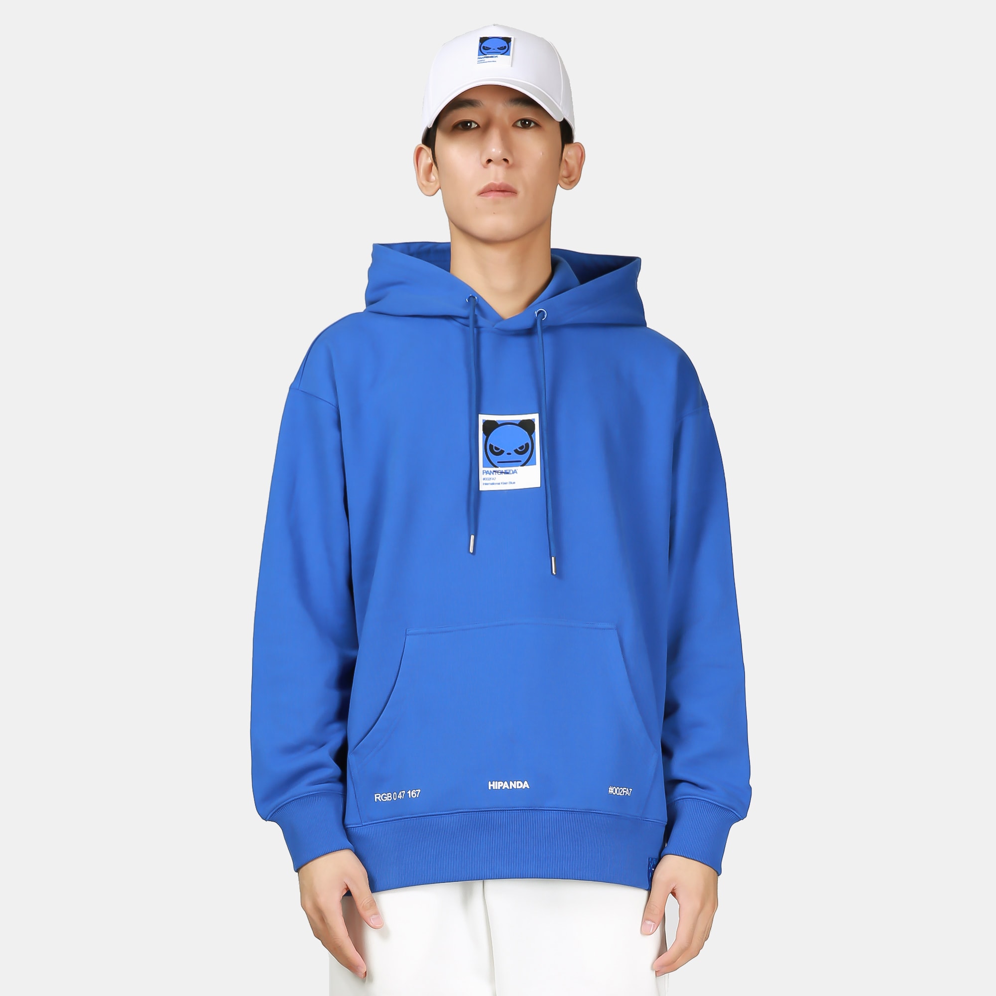 SALE メンズ ブルーパンダプリント フーディー スウェット