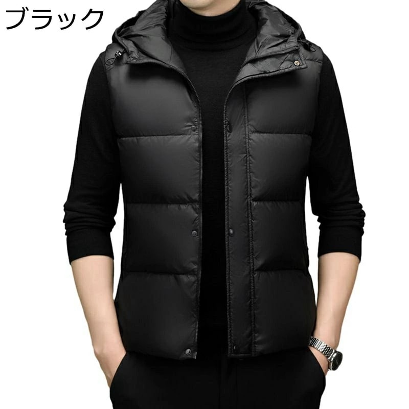 メンズベスト ダウンベスト 大きい 秋冬ベスト フード付き 厚手 保温ベスト カジュアル 韓国 おしゃれ 秋冬 防寒 保温 暖かい チョッキ 冬服 スポーツ アウトドア