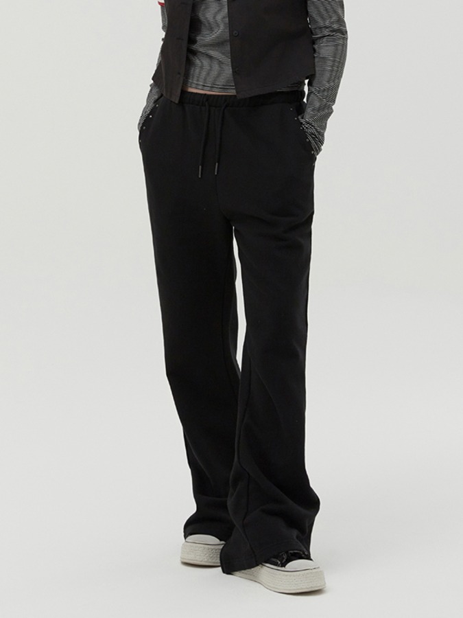 STUD POINT CUTTING TRACK PANTS [BLACK]