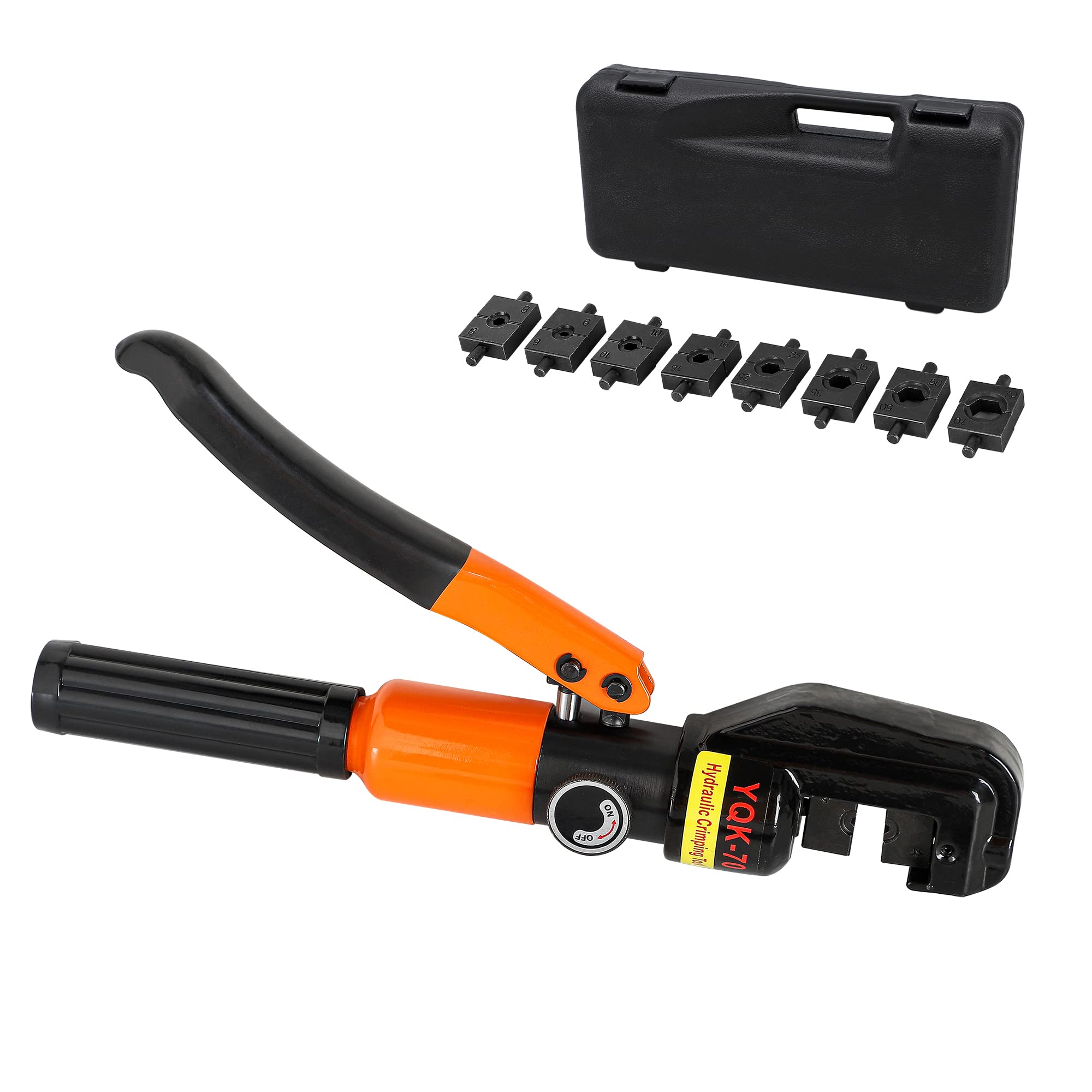 油圧圧着工具 油圧圧着ペンチ 9種類ダイス付き 4~70裸圧着 銅 アルミ端子 ハイドロプライヤー 一年日本語説明書付き 5,171円