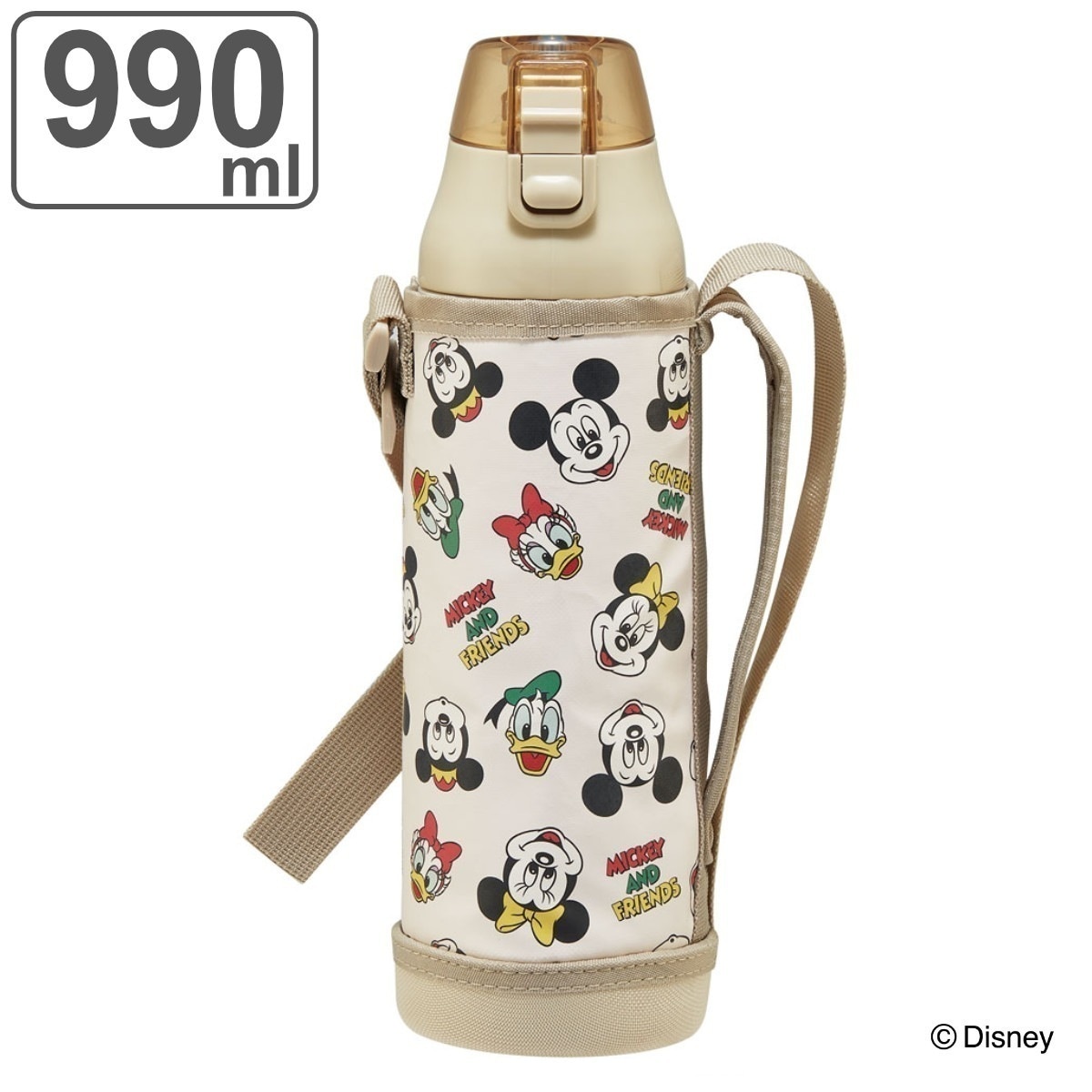 水筒 990ml ダイレクトステンボトル MK&FRクッキング ディズニー ミッキー 保冷専用 カバー付き ステンレスボトル ダイレクトボトル 子供 直飲み 直のみ すいとう ワンタッチ