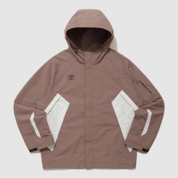 ウインドブレーカー KQF UQ123SJK11-GBR1 ブロテクトフード付きシェルジャケット GREY BEIGE