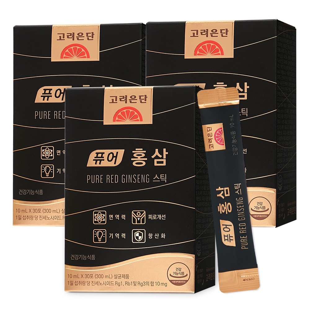 高麗銀団ピュア紅参スティック30砲3個（3ヶ月分）