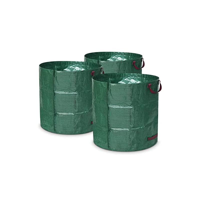 Athvcht ガーデンバッグ 大容量272L（3個パック）ガーデンバケツ フレコンバッグ 集草バッグ 大型庭用袋 自立式 折り畳み 再利用可能な 環境に優 防水 集草バッグ お庭の清掃 ごみ落ち葉の