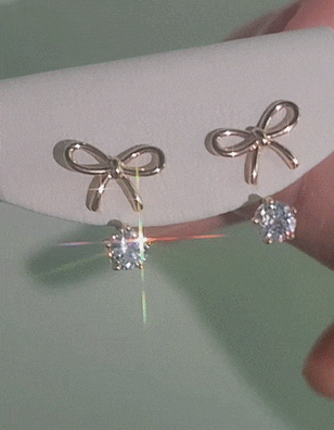 14k post ドーベル リボン 2way ピアス