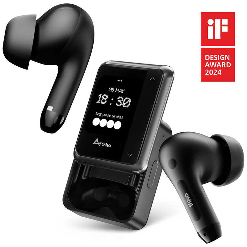 IKKO　AIスマートTWSイヤフォン ActiveBuds ブラック ［ワイヤレス(左右分離) /ノイズキャンセリング対応 /Bluetooth対応］　AB02SIGB-BLK