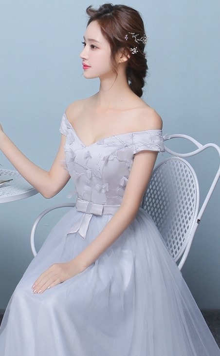 1967.シースルーレースフリルドレス（ブルーオフショルダー）2019 春夏 sale 春夏 sale ワンピース フレア エレガント お呼ばれ パーティー 結婚式 披露宴 女子会 レストラン デー