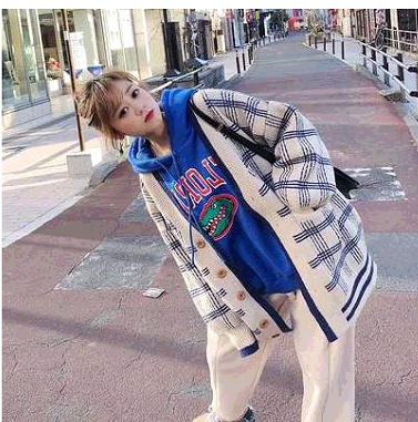 最大12%OFFクーポン 韓国の秋と冬の新しいスタイルの怠惰な長袖のウエスタンスタイルのアウターミドル丈ニットカーディガンジャケット女性のジャケットの潮の肥厚 ピーコート