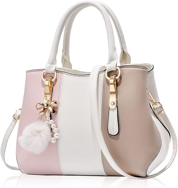 ショルダーバッグ レディース 斜めがけ ハンドバッグ 肩掛け トリコロール( ホワイト) 4,662円