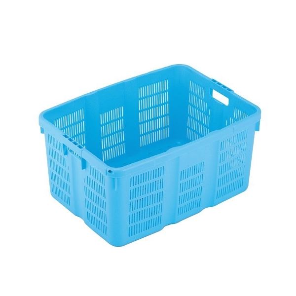 プラスケット/網目ボックス (No.900 金具付き) ブルー スタッキング金具使用時：段積み可