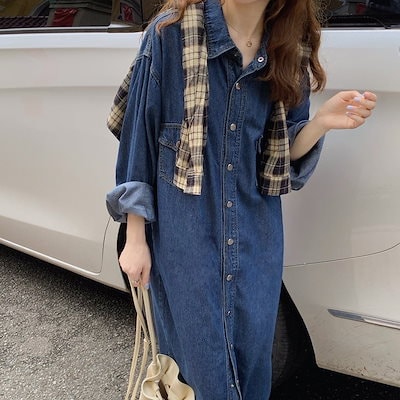 ワンピースデニムシャツワンピース シャツワンピー...のサムネイル