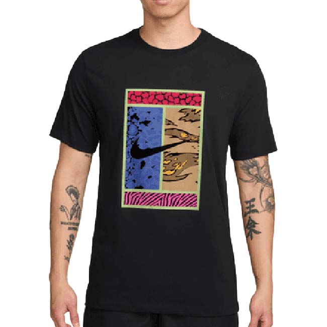 日本サイズ ナイキ(NIKE) 2025 FA メンズ COURT コート Dri-FIT AS テニスプリント 半袖Tシャツ HV1716-010 ブラック(25y7mテニス)