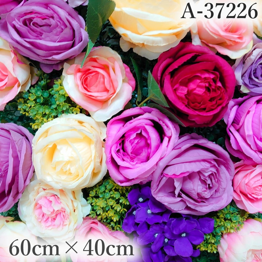 リアル ウォールフラワー 花壁 壁掛け 壁飾り 60cm40cm 【 フラワーウォール グリッド A37226 】 造花 花 フェイクフラワー フラワーパネル ウォールステッカー アレンジフラワー