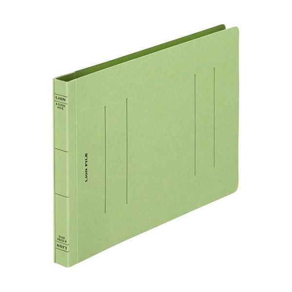 (まとめ) ライオン事務器 フラットファイル(環境)樹脂押え具 A5ヨコ 150枚収容 背幅18mm 緑 A-539KA5E 1セット(10冊) (×10セット)
