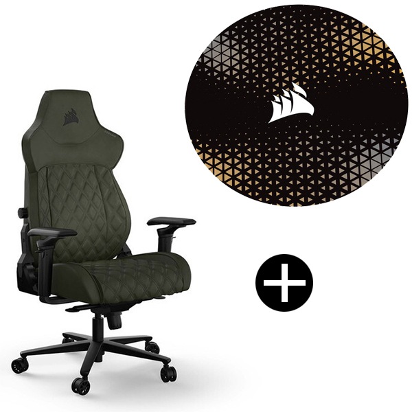 TC500 LUXE Sherwood (CF-9010068-WW) ダークグリーン ゲーミングチェア + チェアマット セット