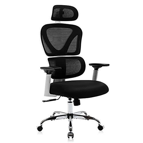 ワークチェア オフィスチェア 人間工学椅子 デスクチェア テレワーク メッシュバック HQ-KD9070-S-White