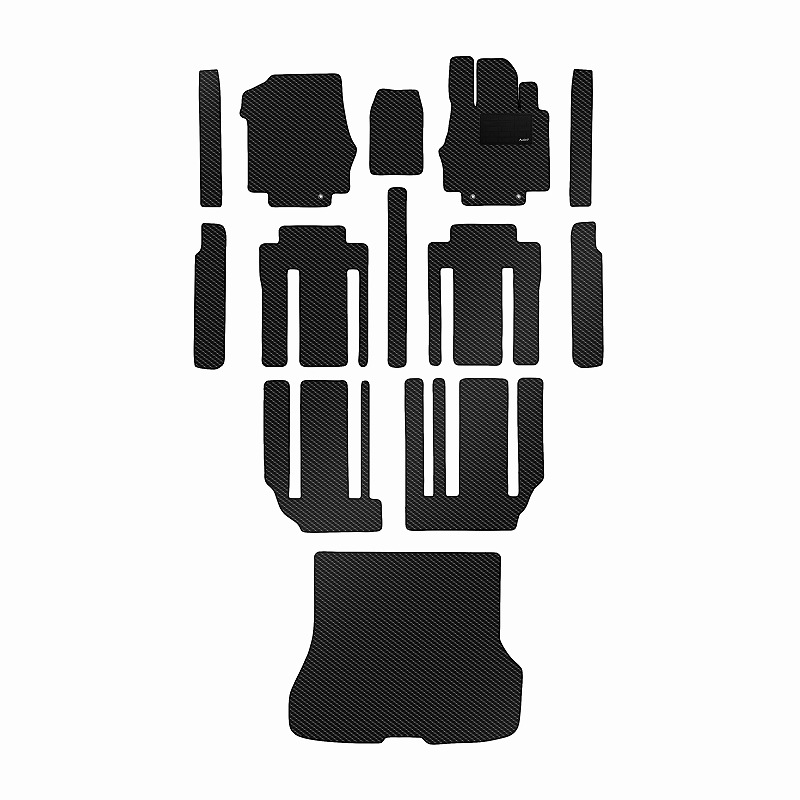 [防水マット]日産 セレナ C27 ガソリン e-POWER フロアマット + ステップマット + ラゲッジマット( トランクマット) [カーボン柄]