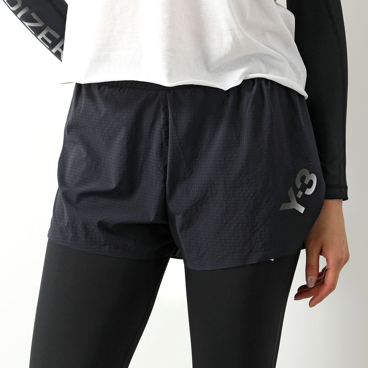 Y-3 ワイスリー ショーツ RUNNING SHORTS IN2834 レディース ショートパンツ トレーニングウェア スポーツウェア ストレッチ ロゴ BLACK