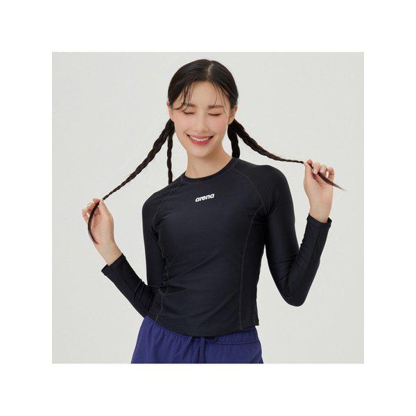 ニューウェーブ レギュラーフィット セミクロップ ラッシュガード A4BL1QR46BLK